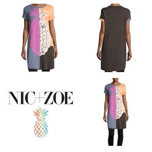 NIC+ZOE Colorblock TunicSweater Pineapple